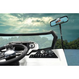Maverick Advantage Extra Large Pontoon Boat Mirror (5" x 11.8") & Bracket, New, Folding, Adjustable