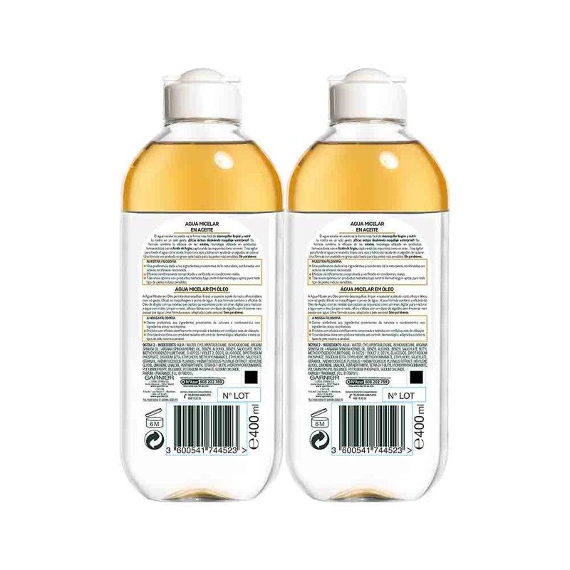 Garnier Skin Naturals Face Agua Micelar en Aceite 400ml, 2