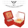 Gcardist Red Bakery Boxes with Window, Pack of 15, 10