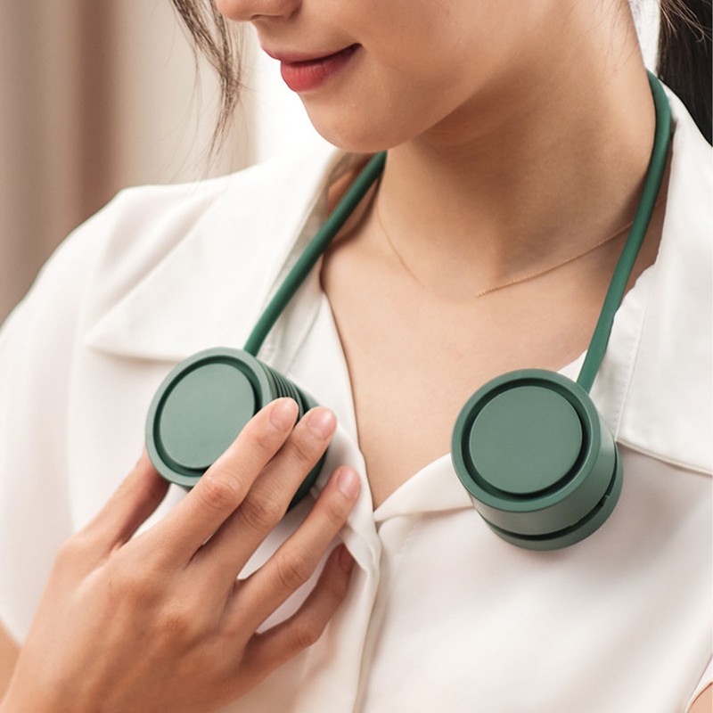 Portable Neck Fan Mini USB Charging Hands Free Bladeless Hanging