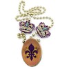 Holographic Mardi Gras Bead Necklace Three Distinct Images Fleur de