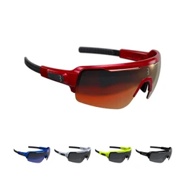 BBB Commander Cycling Glasses Men's and Women's Sports Glasses Sunglasses Cycling with Three Interchangeable Lenses Polycarbonate MTB Road Bike Urban Glossy Red BSG-61