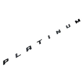 2Pc Platinum Emblem 3D Letter Badge Sticker Rear Bedside Nameplate with Double Tape (Matte Black)