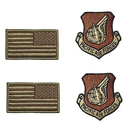 US Air Force (PACAF) Pacific Air Forces OCP Spice Brown Patch and Flag Bundle USAF