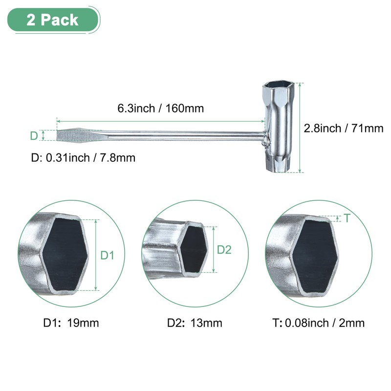 M METERXITY 2-Pack Chainsaw Scrench 13mm by 19mm Steel Combination
