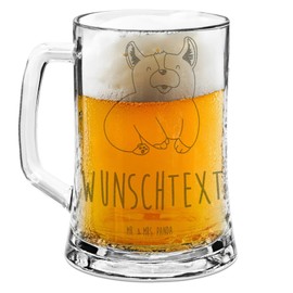 Mr. & Mrs. Panda Personalisierter Gravur Bierkrug Corgie - Personalisierte Geschenke, Welsh Corgie Pembroke, Hundemotiv, Bierhumpen Mit Namensdruck,