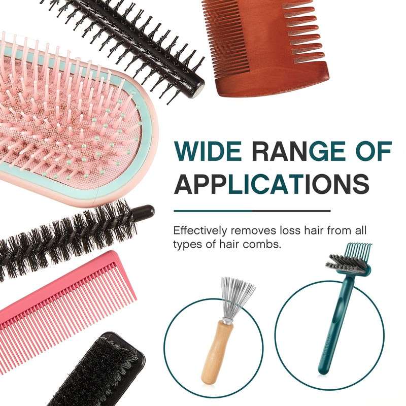 Suclain 5 Pcs Hairbrush Cleaner Tool Comb Set Mini Hairbrush