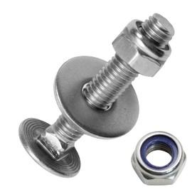 Techtanium® Carriage Bolts M8 x 35/35 mm Including Locking Nuts and Large Washers M8 Made of A2 Stainless Steel (Pack of 20) | Screws | Nuts | U Washers | DIN 603 & DIN 985 & DIN 9021