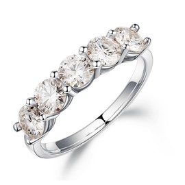 SMILEST Moissanite Wedding Band for Women, D Color VVS1 Clarity Lab Created Stackable Rings 925 Sterling Silver Eternity Ring Moissanite Anniversary Rings Wedding Rings for Women Moissanite Rings