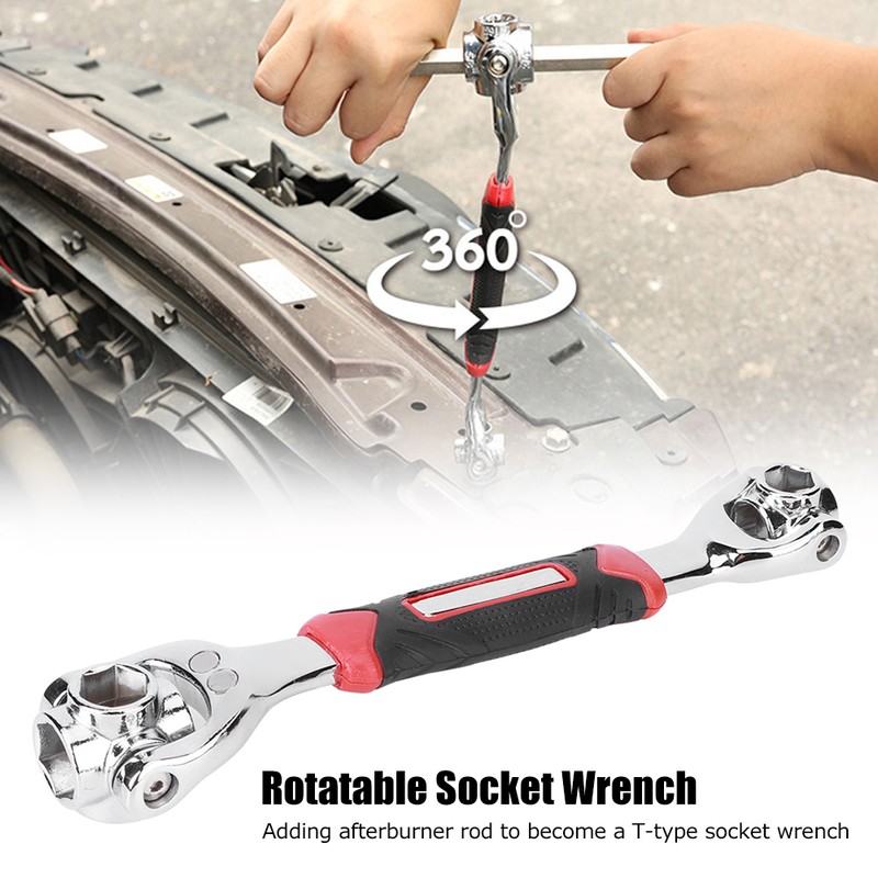 8‑in‑1 Socket Wrench Rotatable Double‑Ended High‑Carbon Steel Magnet Repair Hand