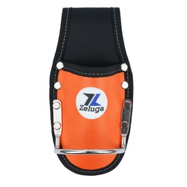Zeluga ZL231 Utility Plier Holster and Rust-Resistant Steel Loop Hammer Holder, Fits 3in Tool Belts, Nylon Tool Holder Orange/Black