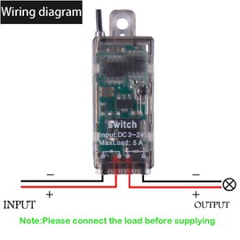 Meskliu Mini Remote Control Switch,DC 5V/12V/24V/ 5A Relay Wireless ON/Off Switch with164ft Long Range,Micro RF Switch for Car,Motor,Lamps,LED Lights,Fans