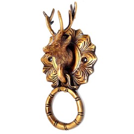 eSplanade Horse Rabbit Reindeer Elephant Brass Door Knockers | Door Decor Accessories | Brass Gate Knockers (Reindeer)