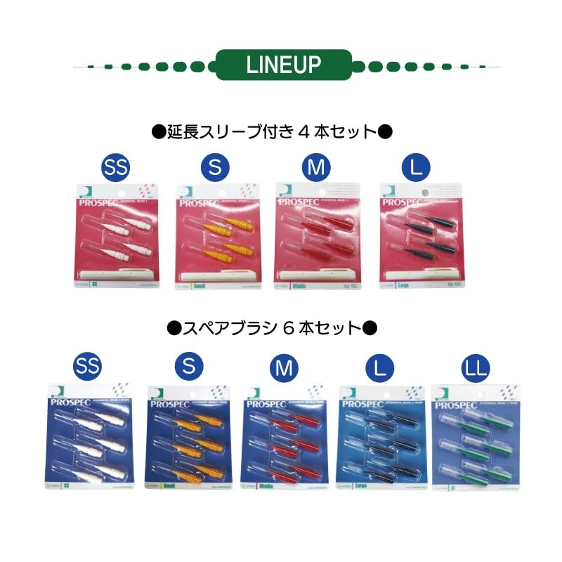 Prospec Interdental Brushes 2 Spare Brushes Only 6pcs SS White