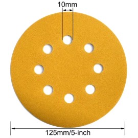 USA Free Shipping 100pcs 5in 40 Grit Sanding Discs 8-Hole Hook Loop Orbital Sander Paper Abrasive Tools for Efficient Sandingmaterial: Aluminum Oxide, grit: 40