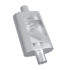Floshine Universal Mufflers Dual Chamber 3" inlet (ID) 3" outlet (ID) overall 17" Performance Automotive Muffler Exhaust FH43040