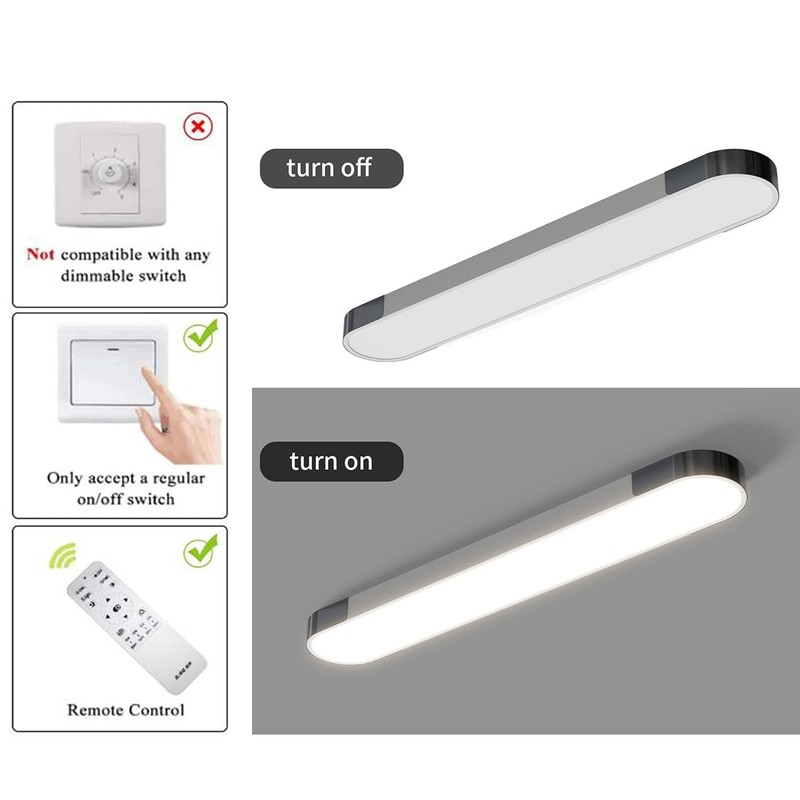 Qcyuui Dimmable LED Ceiling Light Modern Acrylic Linear LED Ceiling