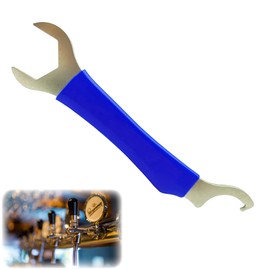 WAURCSY Beer Faucet Wrench Tool, Heavy-Duty Metal, Vinyl Coated Handle, C Shaped, Hex, Fixed Ratchet, Fits Standard Shank Coupling Nuts and Beer Hex Nut