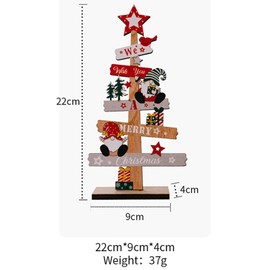 Christmas Tree Gnome Decorations for Home, Tabletop, Wooden Xmas Ornaments for Office Party Tiered Tray Desk Decor (We Wish You A Merry Christmas)