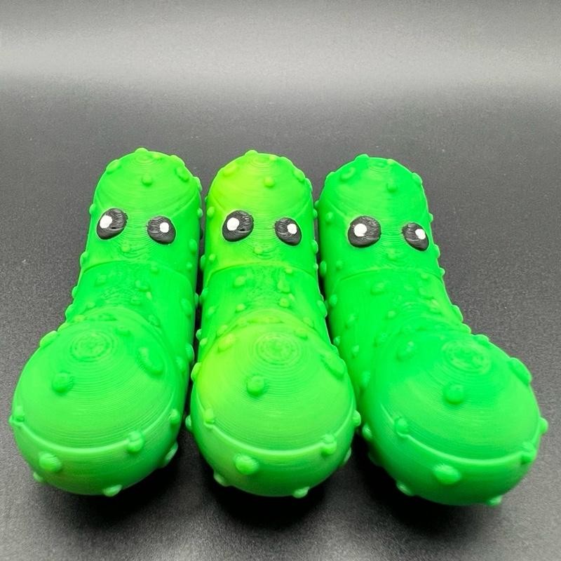 Large Single Tickles the Pickle 3D Printed Articulating Pickle Fidget,