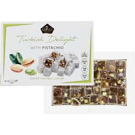 Cerez Pazari Turkish Delight Pistachio Candy, Gourmet Premium Vegan Sweets Small Gift Box, Luxury Traditional Confectionery Loukoumi, Soft Candy Dessert Glucose-Free Lokum, 7.4 oz.