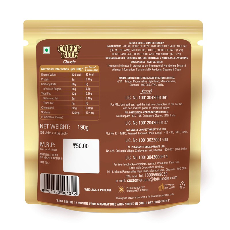 Lotte Coffy Bite Classic, 175 g
