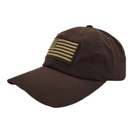 Altis Apparel USA Flag Cotton Baseball Cap (Cotton Embroidered, Brown)