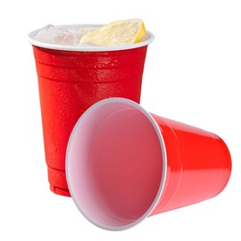 WORCOFY® Red Solo Party Cups - Plastic Cups Party Solo Cups 50Pcs (16oz) for Christmas Party and American Game, Plastic Red Cups Disposable, Reusable and Recyclable PP Material (16oz)