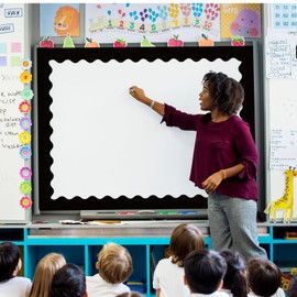 STARLIBOO 60 Feet Bulletin Board Borders, Black Scalloped Rolled Border Trim for School, Classroom & Offices