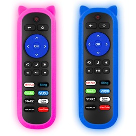 (Pack of 2) RC280 Remote for Roku TV Remote with 2 Glow Covers, for TCL Roku/Onn Roku/Hisense Roku/Element/Sharp/Haier/Hitachi/LG/Sanyo/JVC/Magnavox/RCA/Philips/Westinghouse Roku Series Smart TV