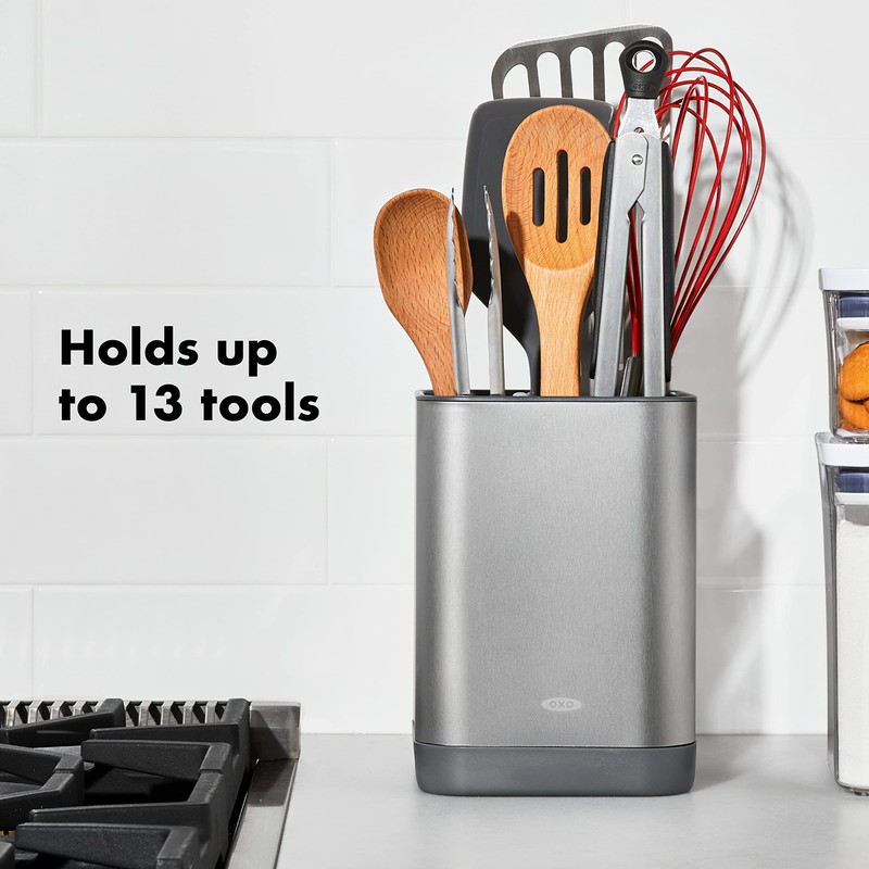 OXO Good Grips Adjustable Stainless Steel Organizer, Small Utensil Holder