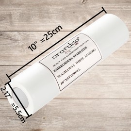 Craftido Wash Away/Water Soluble Embroidery Stabilizer Backing&Topping 10" x 5 Yd/roll for Most Hoops 1.5oz Light Weight for Machine Embroidery and Hand Sewing