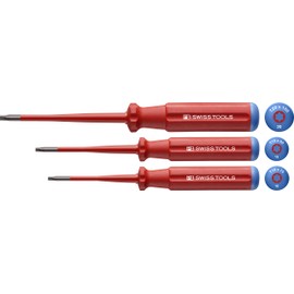 PB Swiss Tools Torx VDE Slim Screwdriver Set PB 5549.SL - 100% Swiss Made - 3-Piece Torx Electric Screwdriver Set T10/T15/T20, Countersunk Insulation - Fully Insulated up to 1000 V AC / 1500 V DC