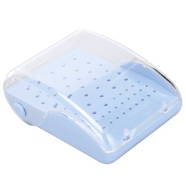 Estuche Esterilizable en Autoclave para Fresas Dentales, Soporte para Fresas Dentales Rectangular Seguro de 60 Agujeros, Color Brillante para Hospital (Azul)