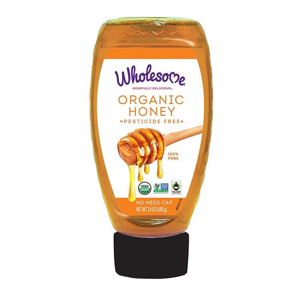 Wholesome Sweeteners Fair Trade Organic Honey, Amber, 24 Fluid Ounce