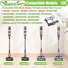Rebirthcare HZ3000 HZ4002 Filters Replacement for Shark HZ4002 HZ4001AMZ HZ3002 HZ3000 Stratos Stick Vacuum, 2 HEPA+4 Foam&Felt Filters, Replace Part XFFKHZ3000 & XHFHZ3000