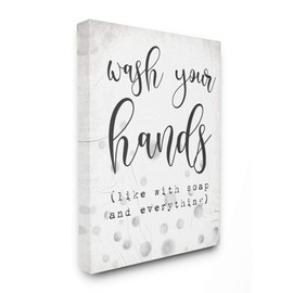 Stupell Industries Wash Hands Bathroom Sign Sassy Soap Phrase, Designed by Daphne Polselli Wall Art, 36 x 48, Canvas