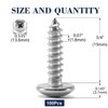#14 x 3/4" Wood Screw 100Pcs Truss Head Phillips 18-8
