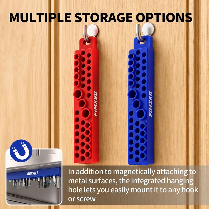 1/4" Magnetic Hex Bit Holder, 39 Holes Bit Storage with