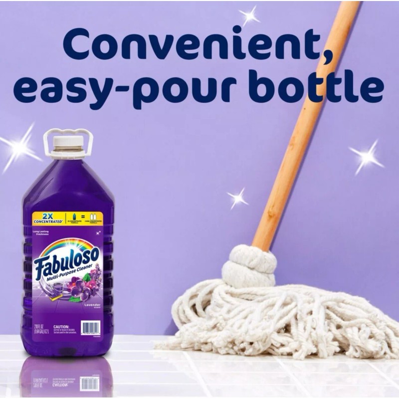Fabuloso Multi-Purpose Cleaner, 2X Concentrated Formula, Lavender Scent, 210 oz.