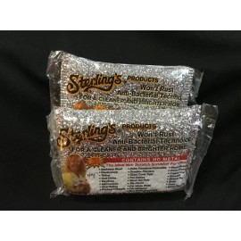 Sterling's 2 SILVER Sterling Non Scratch Scrubbers Sterlings AntiBacterial Sponge Scrub Pad
