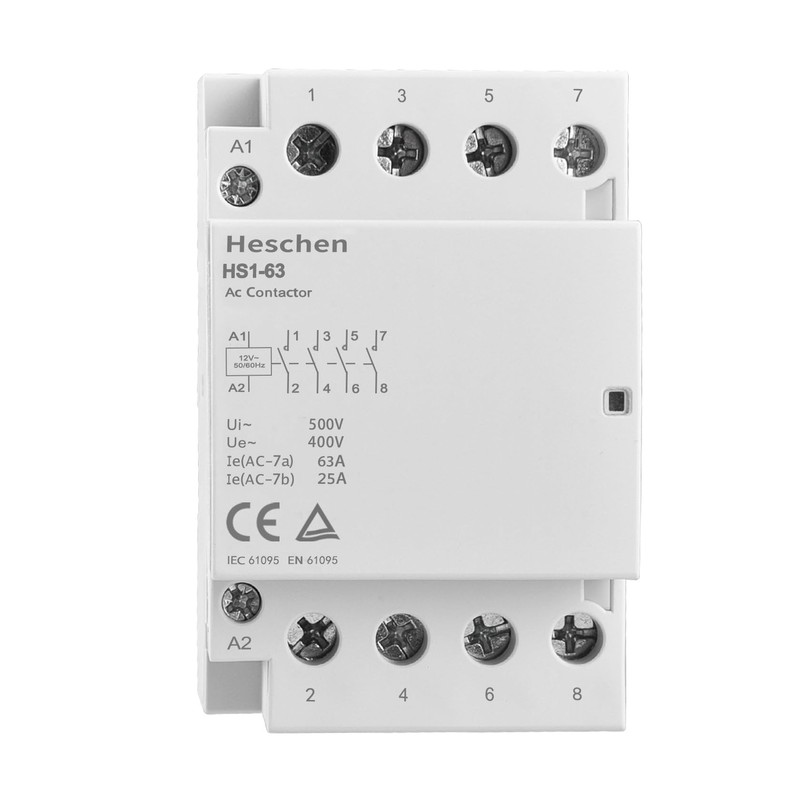 Heschen Household AC Contactor, CT1-63, Ie 63A, 4 Pole, Four