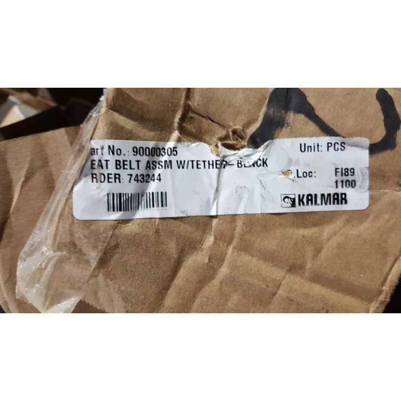 KALMAR SEAT BELT ASSM W/ TETHER - BLACK W/ HARDWARE