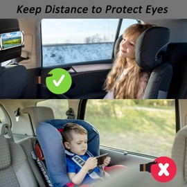 HTLAKIKJ Car Headrest Phone Holder - Child Back Seat Phone Holder Fit 3.5-7 Inch Phones and Play Equipment in the Back Seat for Children (Black, Pack of 2)