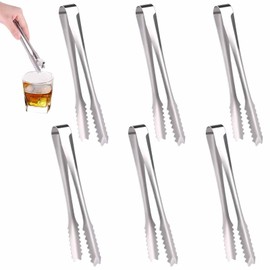 6 Pack Stainless Steel Ice Tongs Sugar Tongs Serving Tongs Small Kitchen Tongs for Party Coffee Kitchen
