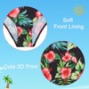 Rashguard for Girls Cute Floral Print Black Swimsuit Long Sleeve