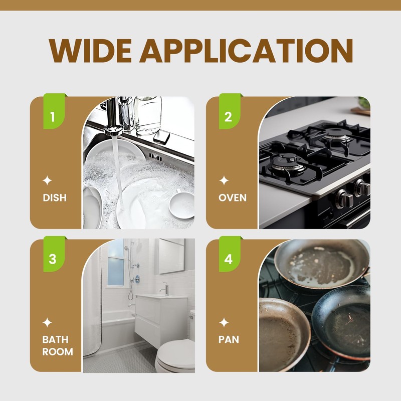 HELIME Natural Dishwand Refills Sponge, Non Scratch Dish Wand Sisal