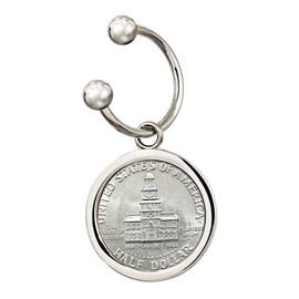 American Coin Treasures Keychain JFK Bicentennial Half Dollar Coin | Genuine United States Bicentennial Independence Hall Key Chain | Men’s Accessories
