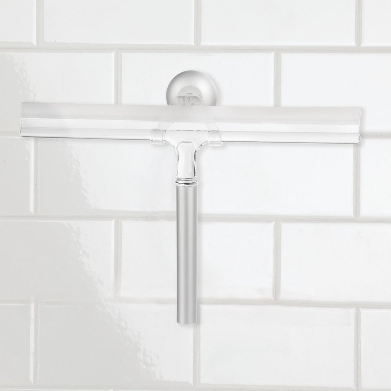 iDesign Metra Ultra Rustproof Aluminum Bathroom Shower Squeegee with Suction
