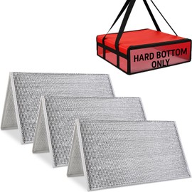 Bodaon 3PK Hard Bottom for 20"×20" Insulated Pizza Dlivery Bag, Doordash Uber Eats Catering Picnic Styrofoam Cooler Warmer Food Bags Carrier Accessories, Door Dash (Collapsible Board Only, No Bag)